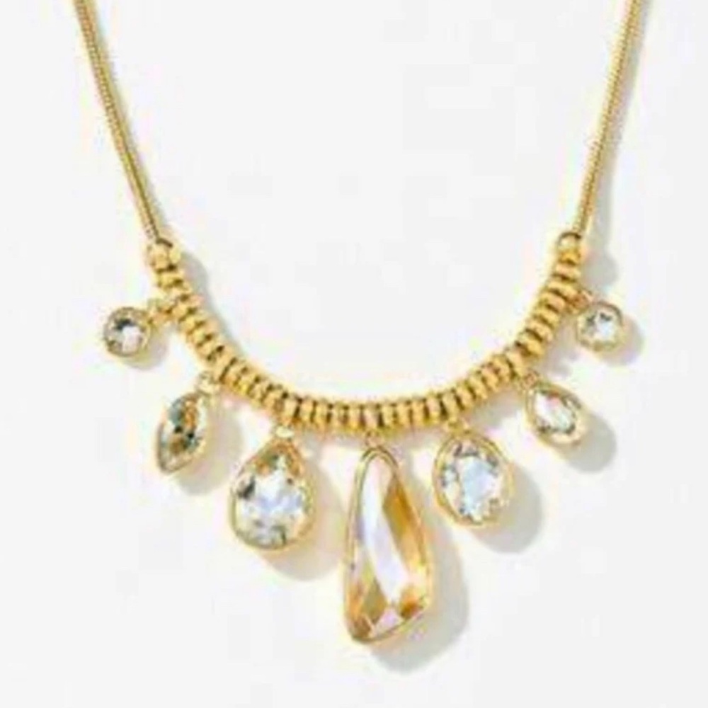 Touchstone Crystal by Swarovski DROP BY golden necklace BNIB superb bling